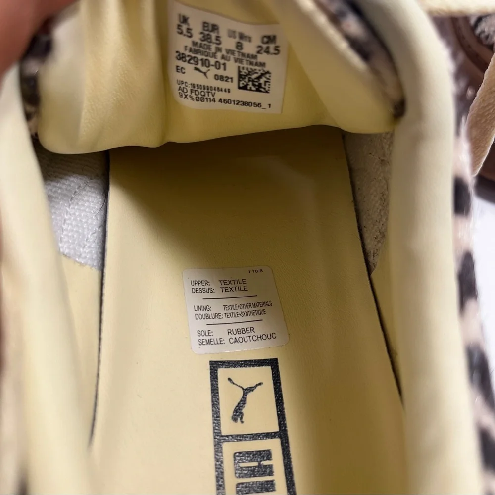 Puma Leopard Print Sneakers with Brown Soles - Picture 6 of 7